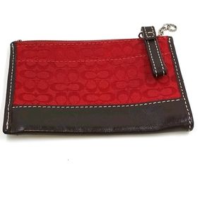 Classic Red Coach Leather Signature Mini Skinn